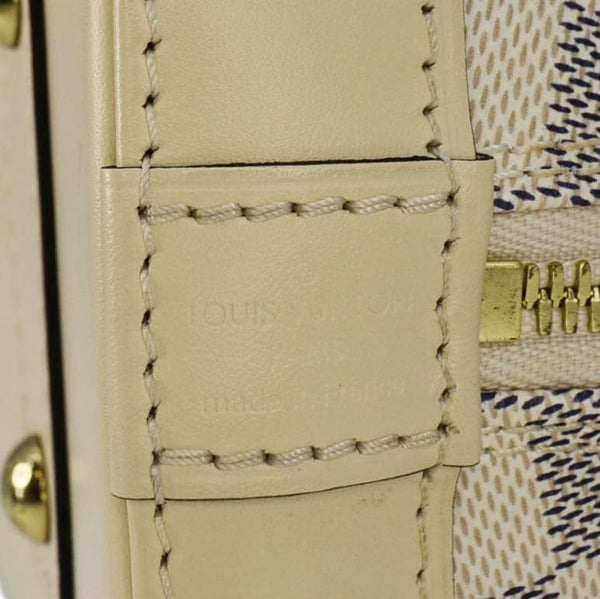 LOUIS VUITTON Alma BB Braided Damier Azur Satchel Bag White