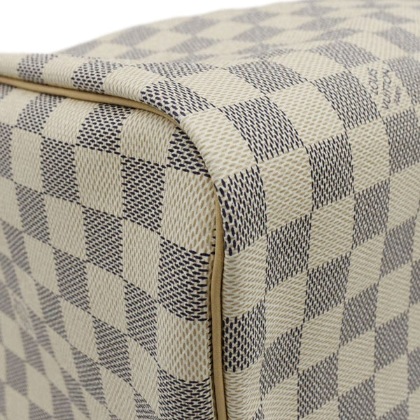 LOUIS VUITTON Speedy 30 Damier Azur Satchel Bag White