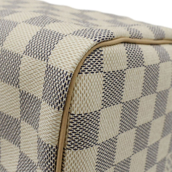 LOUIS VUITTON Speedy 30 Damier Azur Satchel Bag White