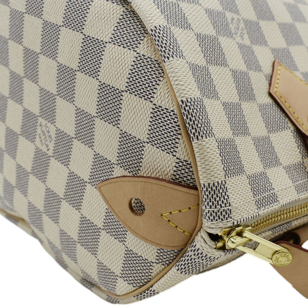 LOUIS VUITTON Speedy 30 Satchel Bag White front side
