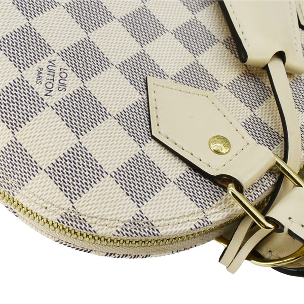 LOUIS VUITTON Alma BB Braided Damier Azur Satchel Bag White