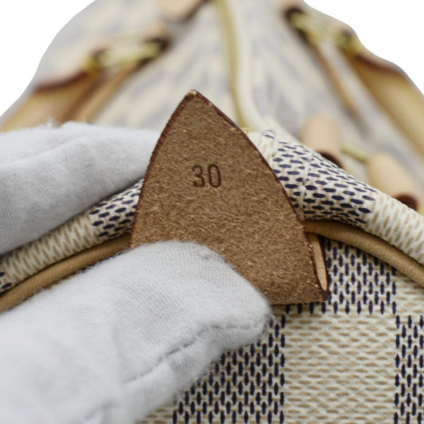 LOUIS VUITTON Speedy 30 Damier Azur Satchel Bag White