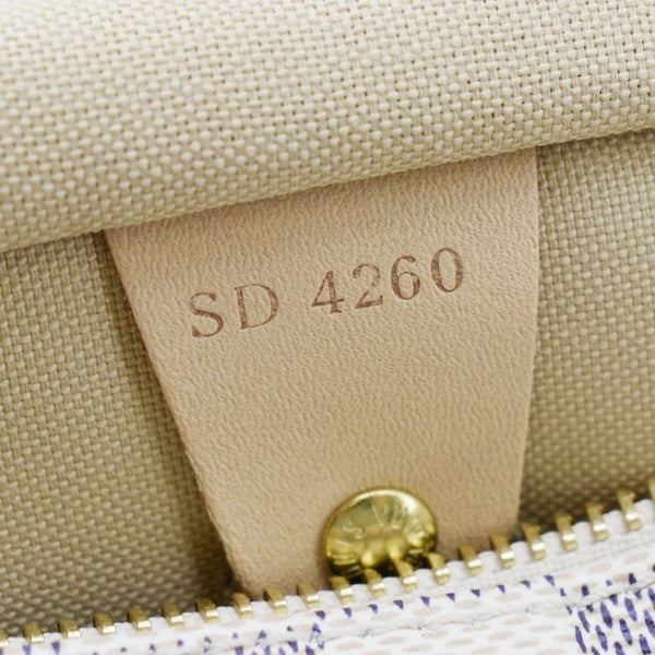 LOUIS VUITTON Speedy 30 Damier Azur Satchel Bag White