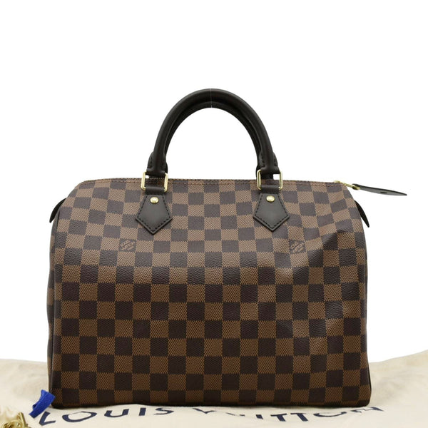 LOUIS VUITTON Speedy 30 Satchel Bag Brown back loook