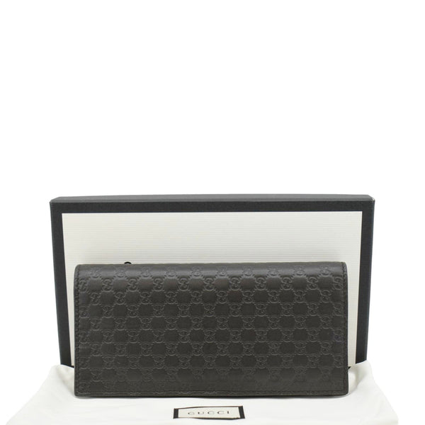 GUCCI G Leather Bi-fold Long Wallet Black front