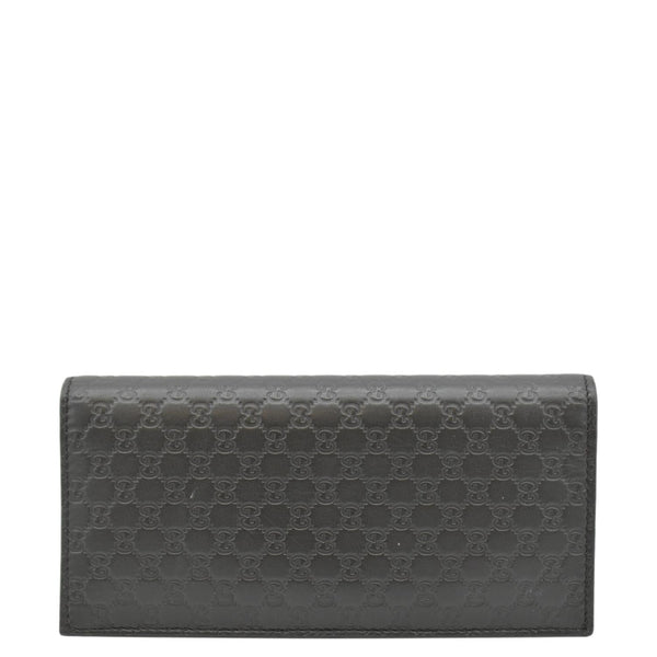 GUCCI G Leather Bi-fold Long Wallet Black back sie