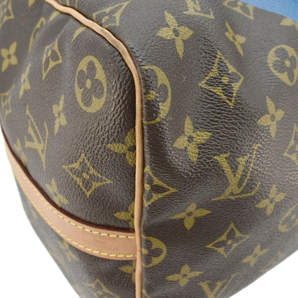 LOUIS VUITTON Speedy 40 Bandouliere Heritage Monogram Canvas Travel Bag Blue Clair