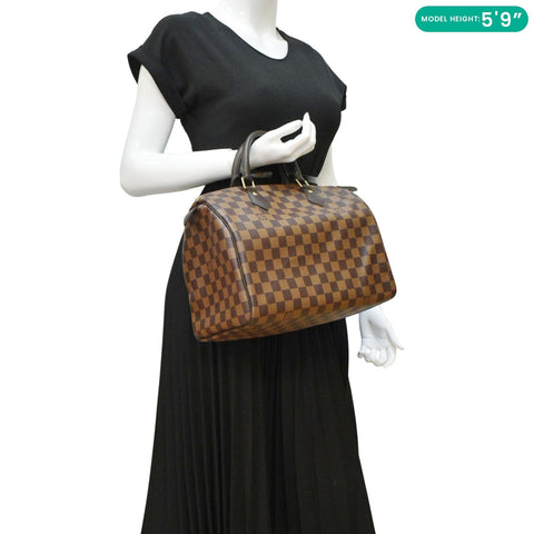 LOUIS VUITTON Speedy 30 Satchel Bag Brown dummmy look