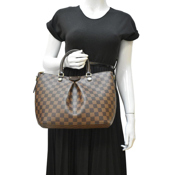LOUIS VUITTON Siena MM Damier Ebene Shoulder Bag Brown