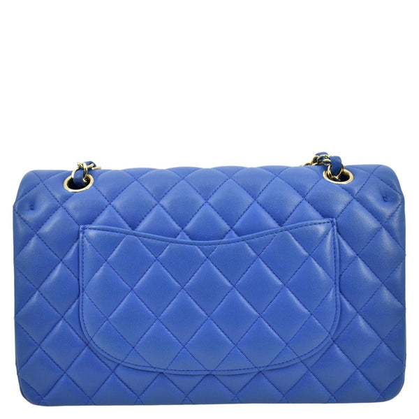 CHANEL Classic Double Flap Quilted Leather Shoulder Bag Blue