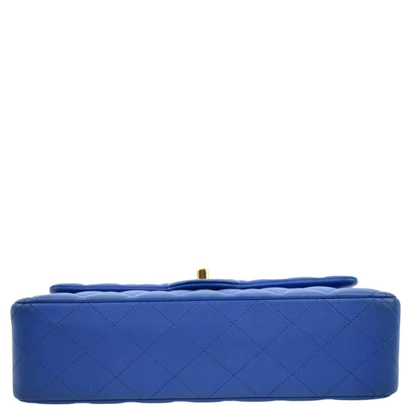 CHANEL Classic Double Flap Quilted Leather Shoulder Bag Blue