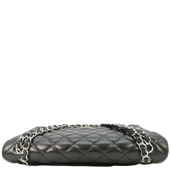 CHANEL Classic Maxi Double Flap Quilted Leather Crossbody Bag Black