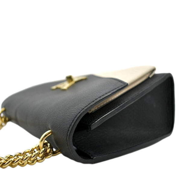 LOUIS VUITTON Mylockme Calf Leather Chain Shoulder Bag Creme