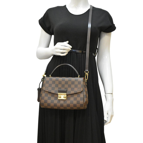 LOUIS VUITTON Croisette Damier Ebene Crossbody Bag Brown