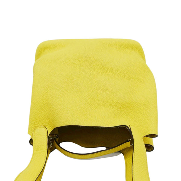 HERMES Picotin Lock 22 Taurillon Clemence Leather Hobo Bag Yellow