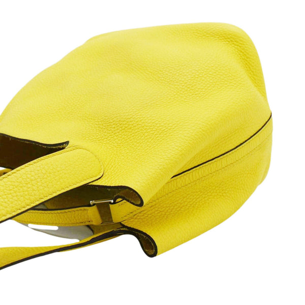 HERMES Picotin Lock 22 Taurillon Clemence Leather Hobo Bag Yellow