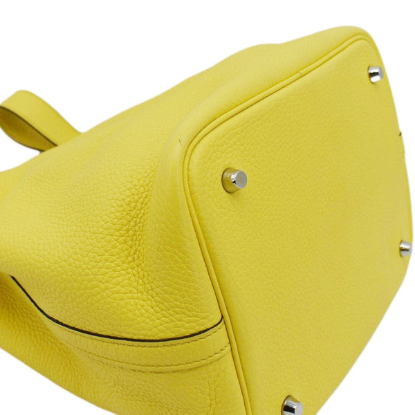 HERMES Picotin Lock 22 Taurillon Clemence Leather Hobo Bag Yellow