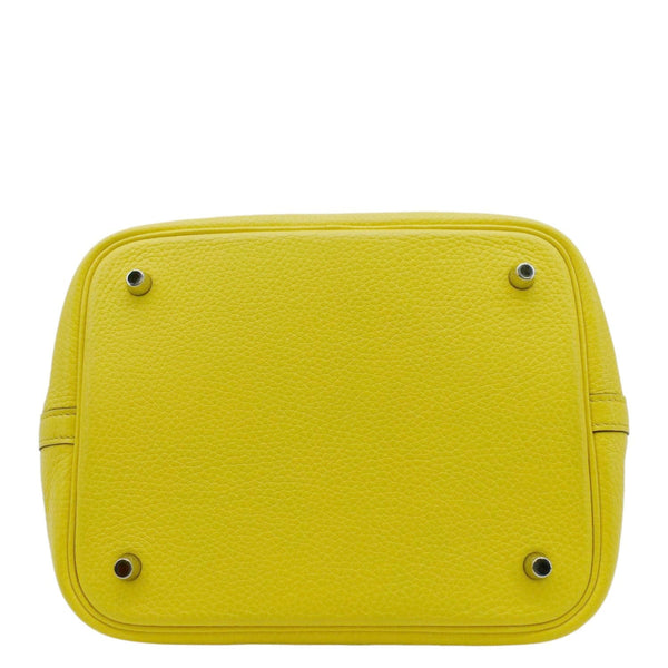 HERMES Picotin Lock 22 Taurillon Clemence Leather Hobo Bag Yellow