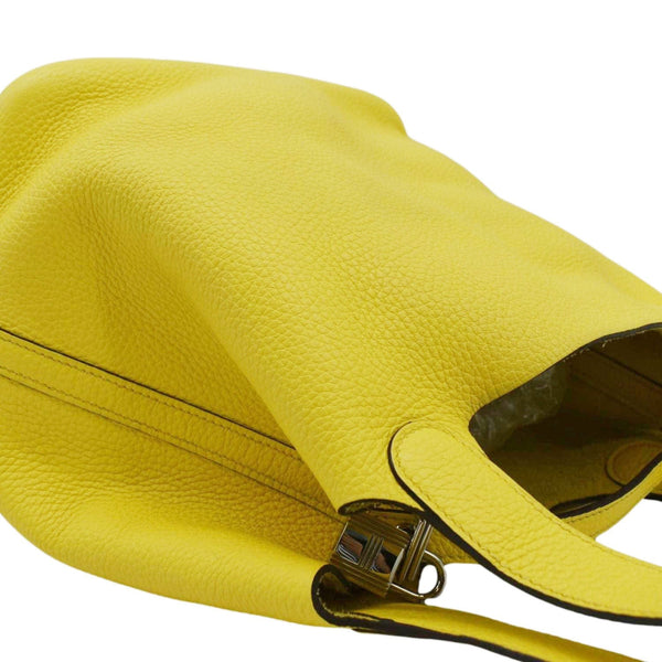 HERMES Picotin Lock 22 Taurillon Clemence Leather Hobo Bag Yellow