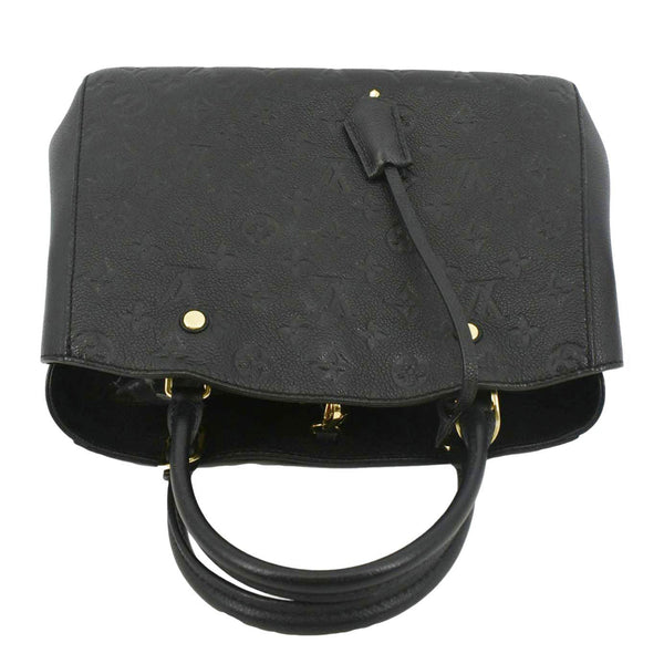 LOUIS VUITTON Montaigne MM Monogram Empreinte Satchel Shoulder Bag Black