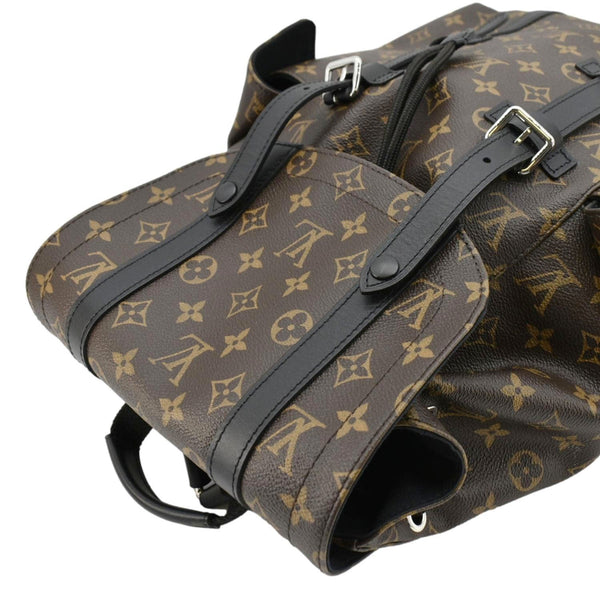 LOUIS VUITTON Christopher Monogram Macassar Canvas Backpack Bag Brown