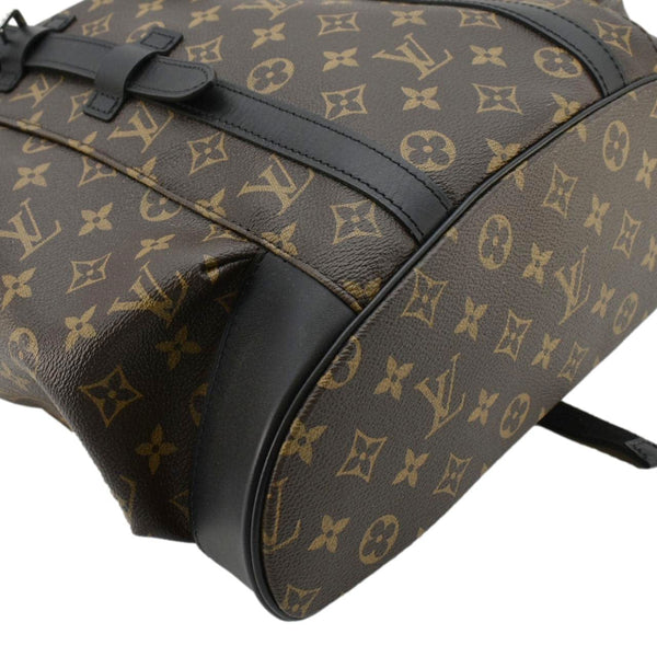 LOUIS VUITTON Christopher Monogram Macassar Canvas Backpack Bag Brown