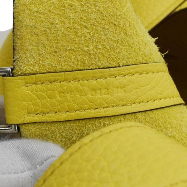 HERMES Picotin Lock 22 Taurillon Clemence Leather Hobo Bag Yellow