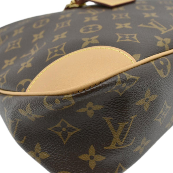 LOUIS VUITTON Monogram Canvas Shoulder Bag Brown lower left corner look