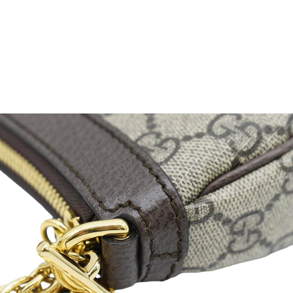 GUCCI Ophidia Web Small GG Supreme Canvas Shoulder Bag Beige 735132