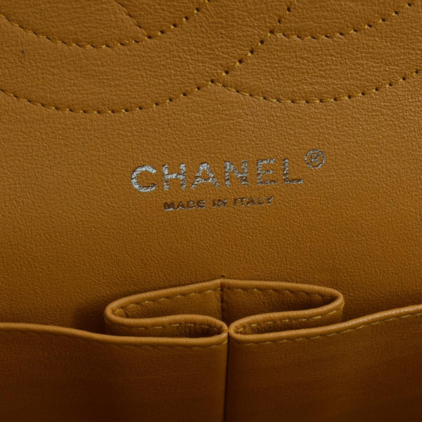 CHANEL Classic Jumbo Double Flap Quilted Leather Shoulder Bag Orange