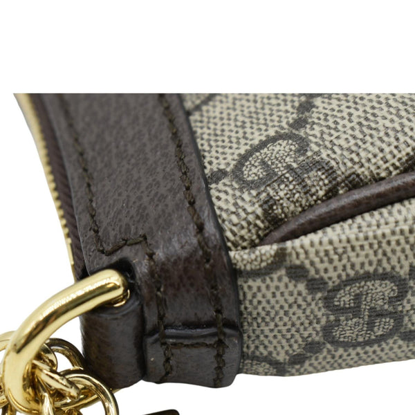 GUCCI Ophidia Web Small GG Supreme Canvas Shoulder Bag Beige 735132