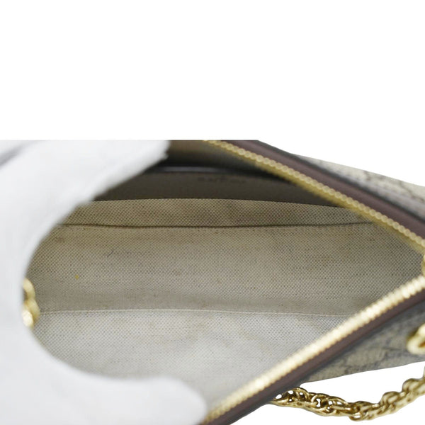 GUCCI Ophidia Web Small GG Supreme Canvas Shoulder Bag Beige 735132
