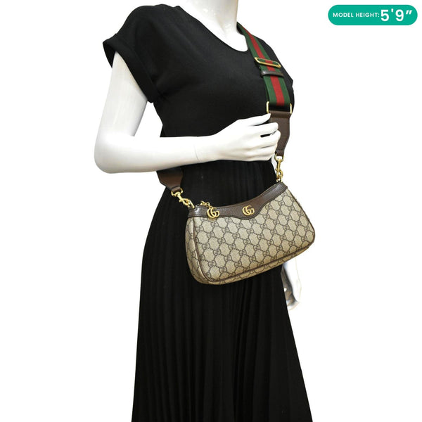 GUCCI Ophidia Web Small Shoulder Bag Beige dummy look