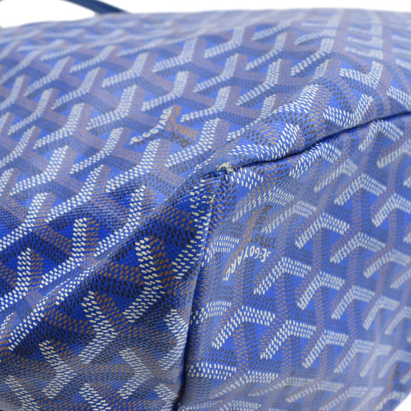 GOYARD Canvas Tote Bag Blue lower left corner look