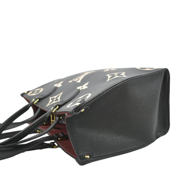LOUIS VUITTON Onthego MM Giant Monogram Leather Tote Shoulder Bag Bicolor