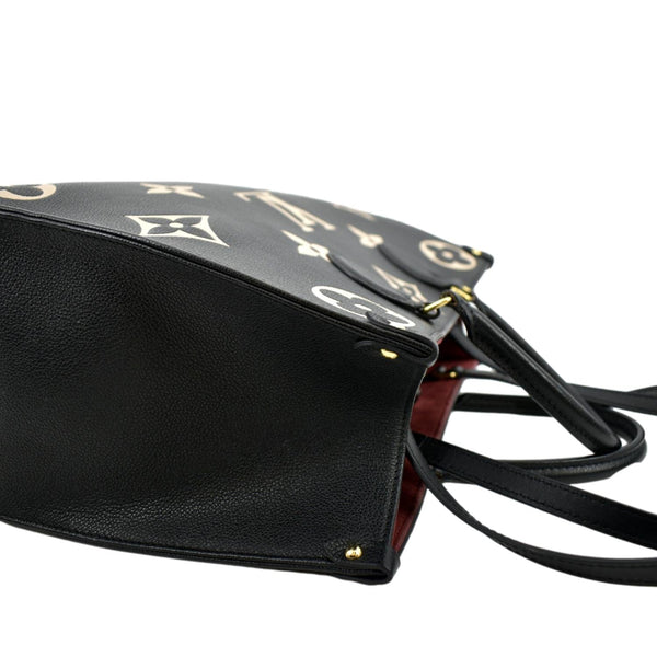 LOUIS VUITTON Onthego MM Giant Monogram Leather Tote Shoulder Bag Bicolor