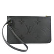 LOUIS VUITTON Neverfull Empreinte Monogram Pochette Wristlet Pouch Black