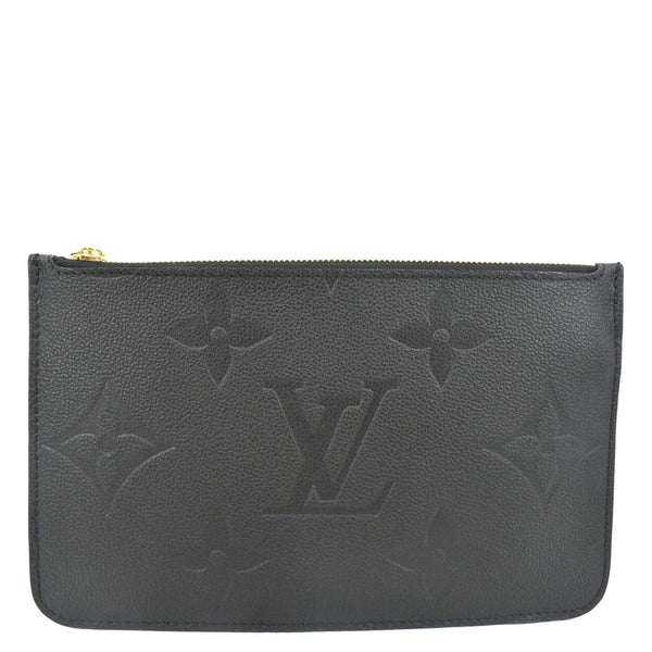 LOUIS VUITTON Neverfull Empreinte Monogram Pochette Wristlet Pouch Black