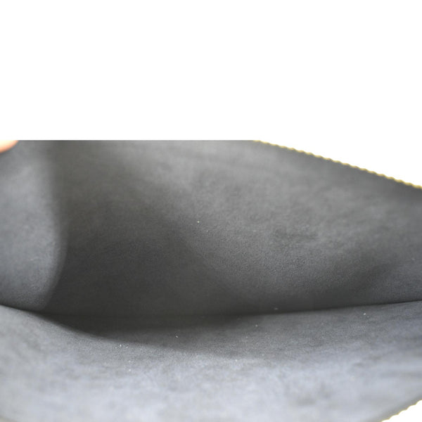 LOUIS VUITTON Neverfull Empreinte Monogram Pochette Wristlet Pouch Black