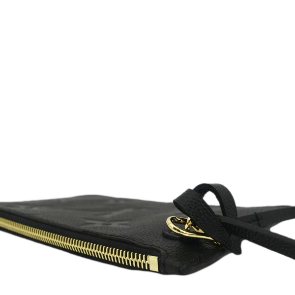 LOUIS VUITTON Neverfull Empreinte Monogram Pochette Wristlet Pouch Black