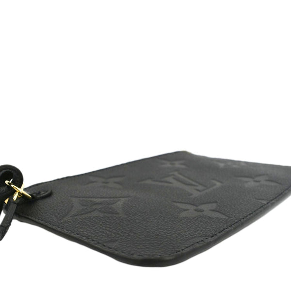 LOUIS VUITTON Neverfull Empreinte Monogram Pochette Wristlet Pouch Black