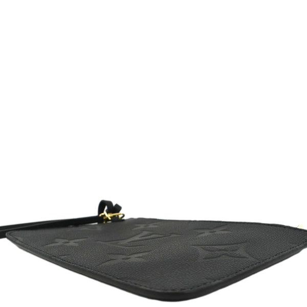 LOUIS VUITTON Neverfull Empreinte Monogram Pochette Wristlet Pouch Black