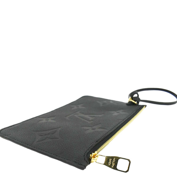 LOUIS VUITTON Neverfull Empreinte Monogram Pochette Wristlet Pouch Black