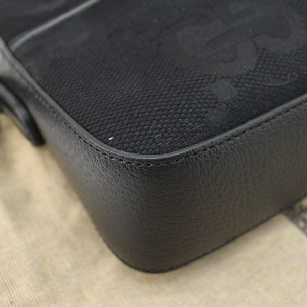 GUCCI jumbo GG Canvas Messenger Bag Black 675891