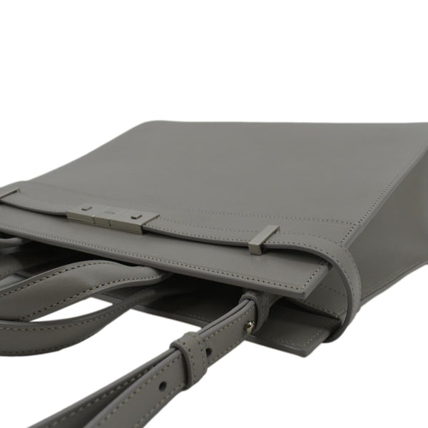 YVES SAINT LAURENT Small Manhattan Leather Shopper Tote Bag Grey