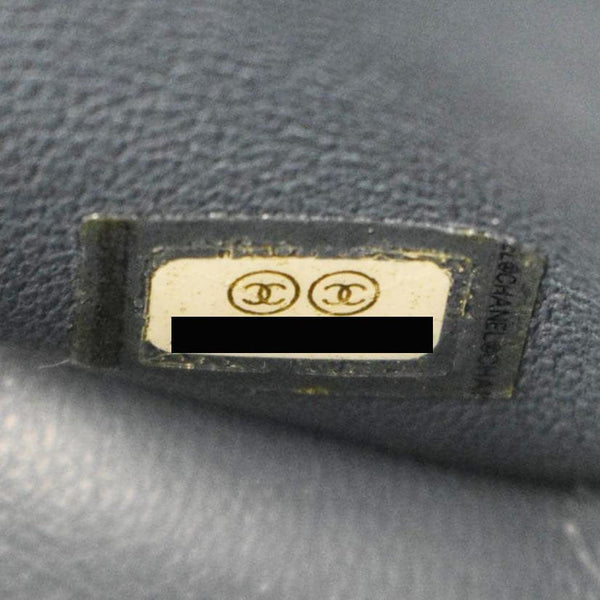 CHANEL Classic Jumbo Double Flap Quilted Caviar Leather Shoulder Bag Blue