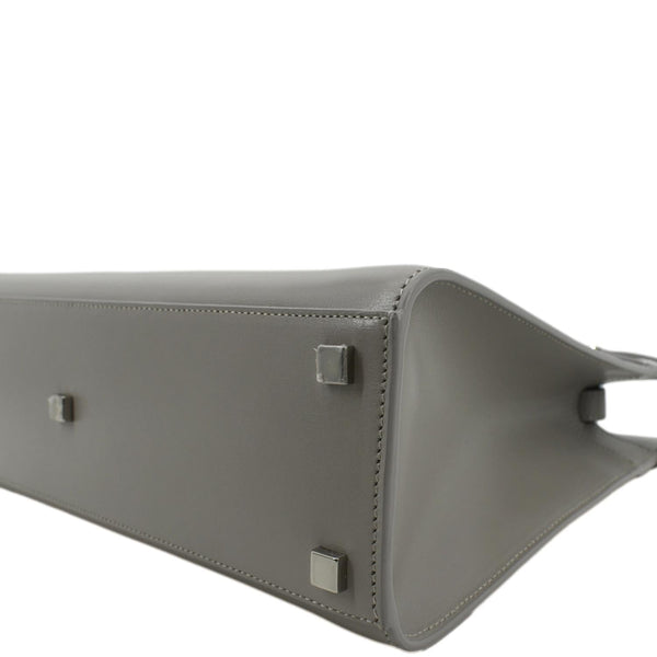 YVES SAINT LAURENT Small Manhattan Leather Shopper Tote Bag Grey