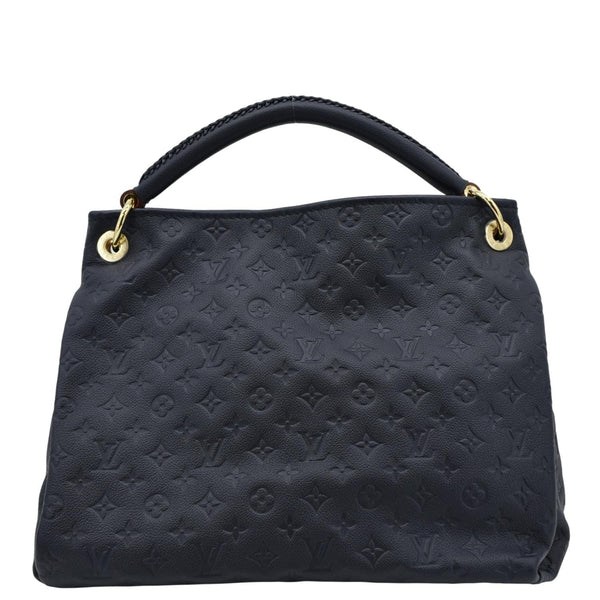 LOUIS VUITTON Artsy MM Monogram Empreinte Leather Shoulder Bag Navy Blue
