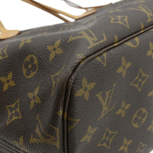 LOUIS VUITTON Neverfull MM Monogram Canvas Tote Bag Brown