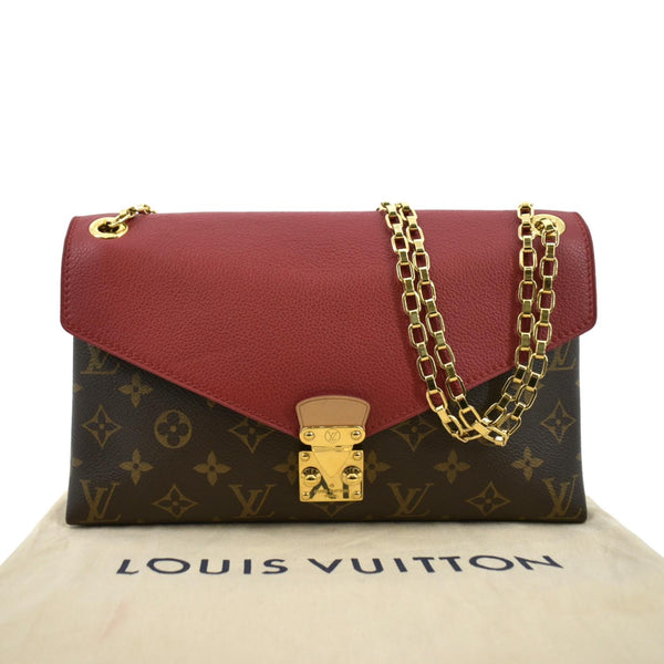 LOUIS VUITTON Pallas Chain Monogram Canvas Crossbody Bag Cherry
